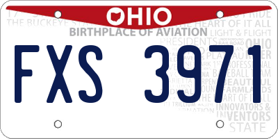OH license plate FXS3971