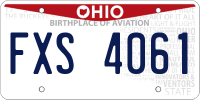 OH license plate FXS4061