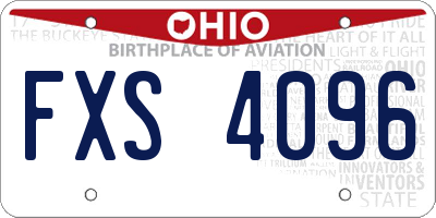 OH license plate FXS4096