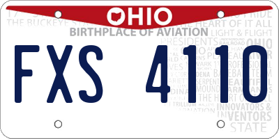 OH license plate FXS4110