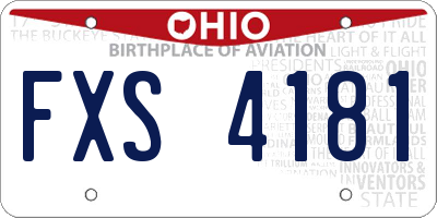 OH license plate FXS4181