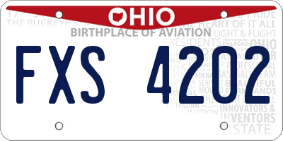 OH license plate FXS4202