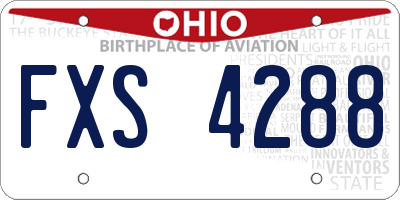 OH license plate FXS4288