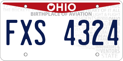 OH license plate FXS4324