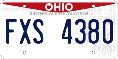 OH license plate FXS4380