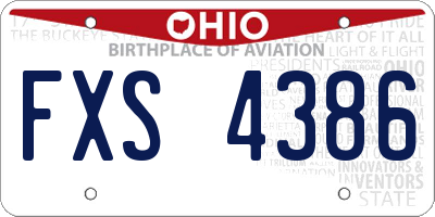 OH license plate FXS4386