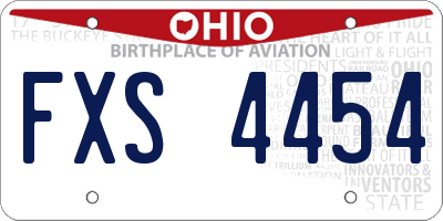OH license plate FXS4454