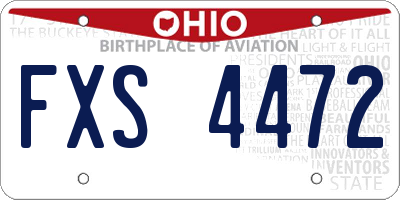 OH license plate FXS4472