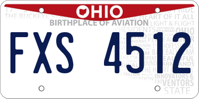 OH license plate FXS4512