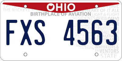OH license plate FXS4563