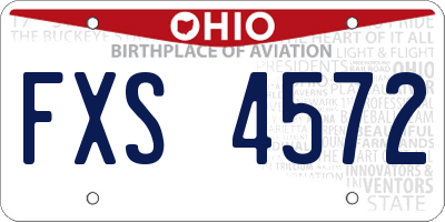 OH license plate FXS4572