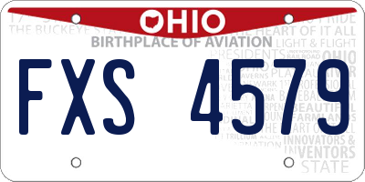 OH license plate FXS4579