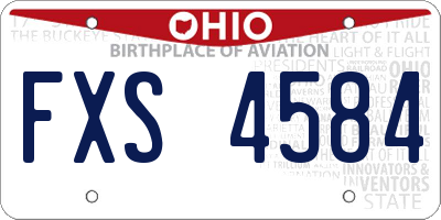 OH license plate FXS4584