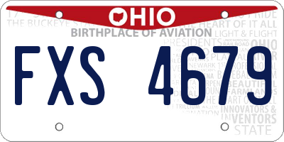 OH license plate FXS4679