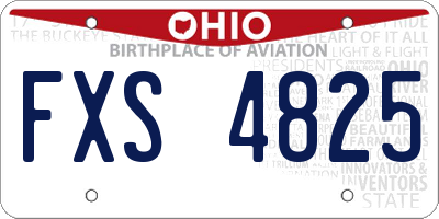 OH license plate FXS4825