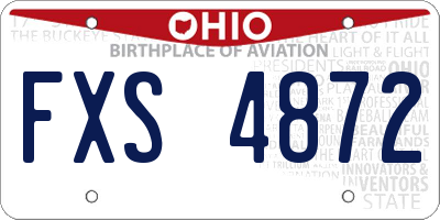 OH license plate FXS4872