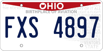 OH license plate FXS4897
