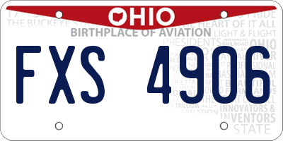 OH license plate FXS4906