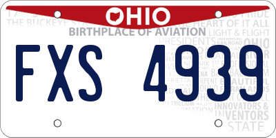 OH license plate FXS4939