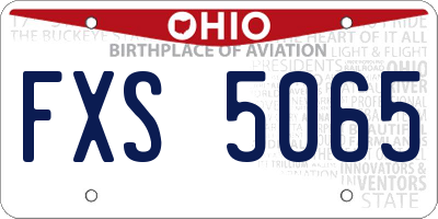 OH license plate FXS5065