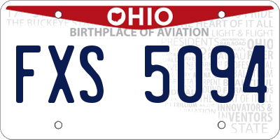 OH license plate FXS5094