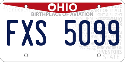 OH license plate FXS5099