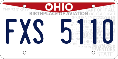 OH license plate FXS5110