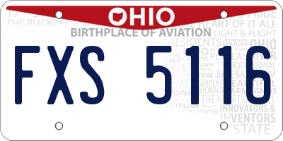 OH license plate FXS5116