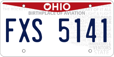 OH license plate FXS5141