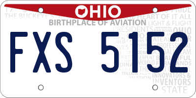 OH license plate FXS5152