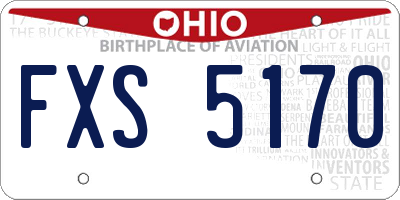 OH license plate FXS5170