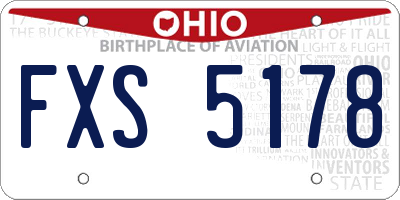 OH license plate FXS5178