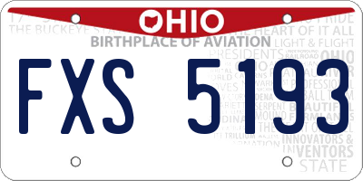 OH license plate FXS5193
