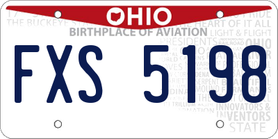 OH license plate FXS5198