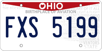 OH license plate FXS5199