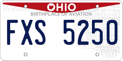 OH license plate FXS5250