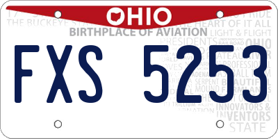 OH license plate FXS5253