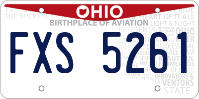 OH license plate FXS5261