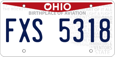 OH license plate FXS5318