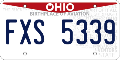 OH license plate FXS5339