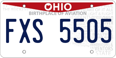 OH license plate FXS5505