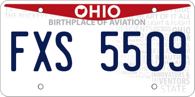 OH license plate FXS5509