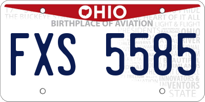 OH license plate FXS5585