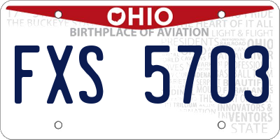 OH license plate FXS5703