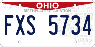 OH license plate FXS5734