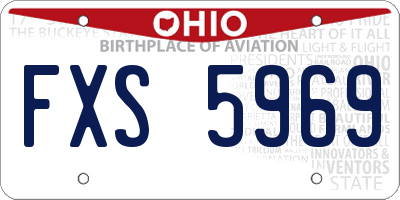 OH license plate FXS5969