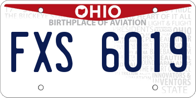 OH license plate FXS6019