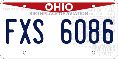 OH license plate FXS6086