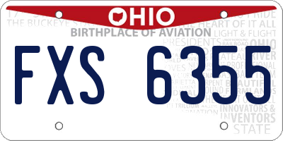 OH license plate FXS6355