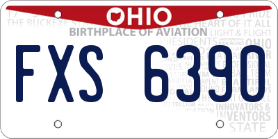 OH license plate FXS6390